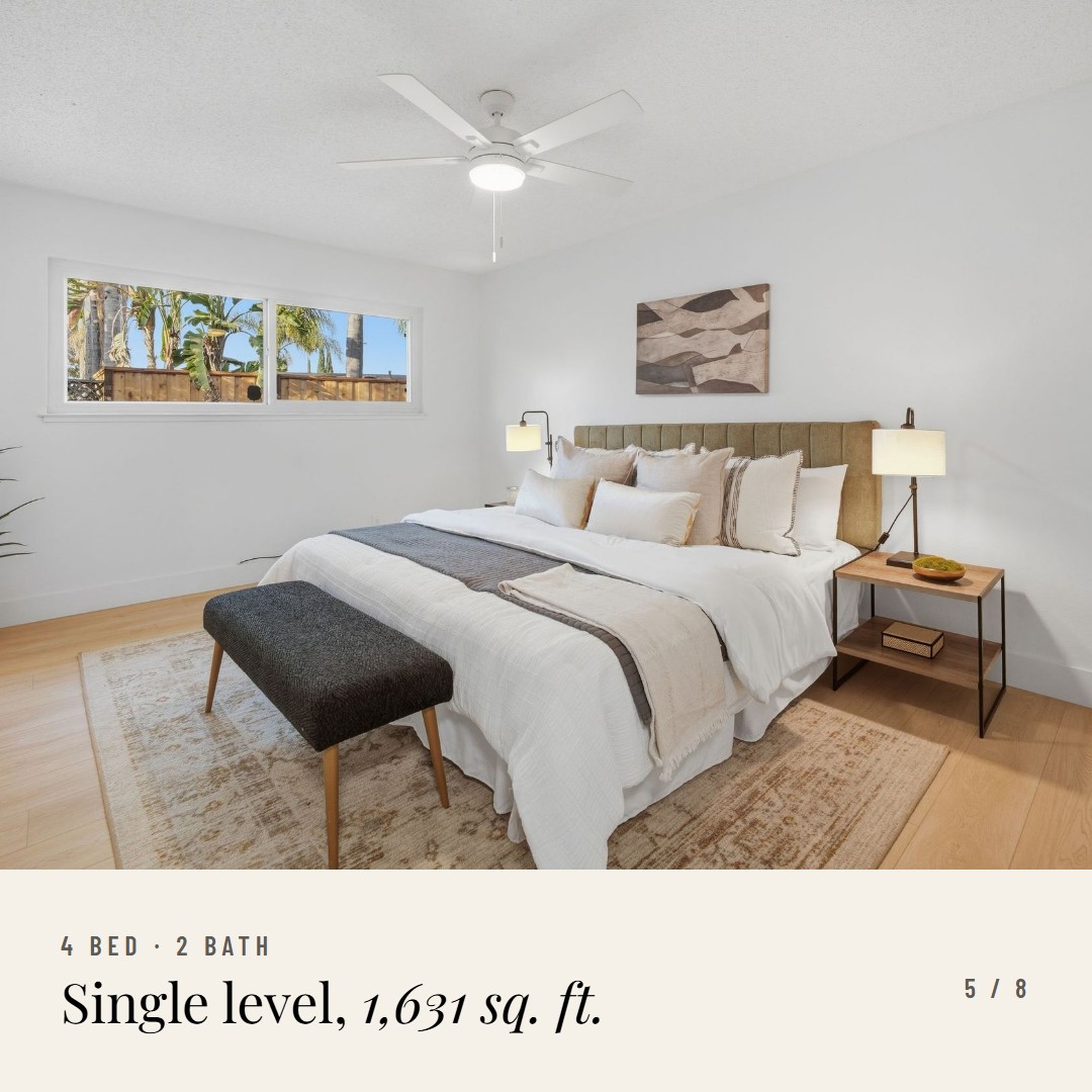 Card 5: 4 bed, 2 bath, single level