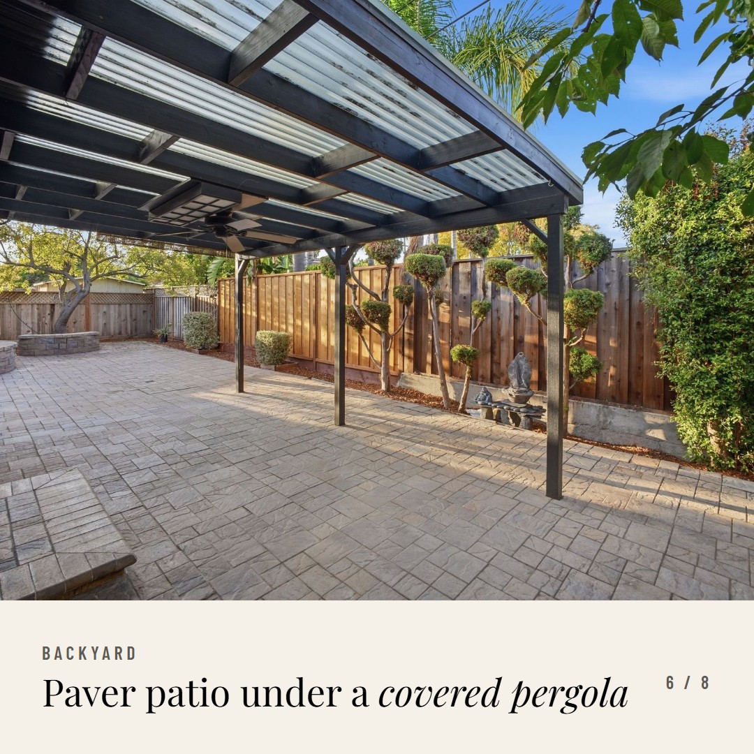 Card 6: Backyard with covered pergola